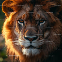 Majestic Lion with Luxurious Mane in Natural Habitat