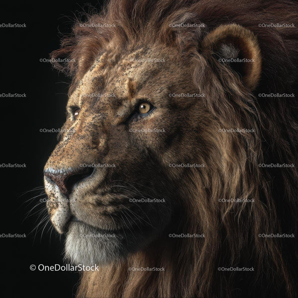 Majestic Lion with Powerful Gaze in Nature Portrait