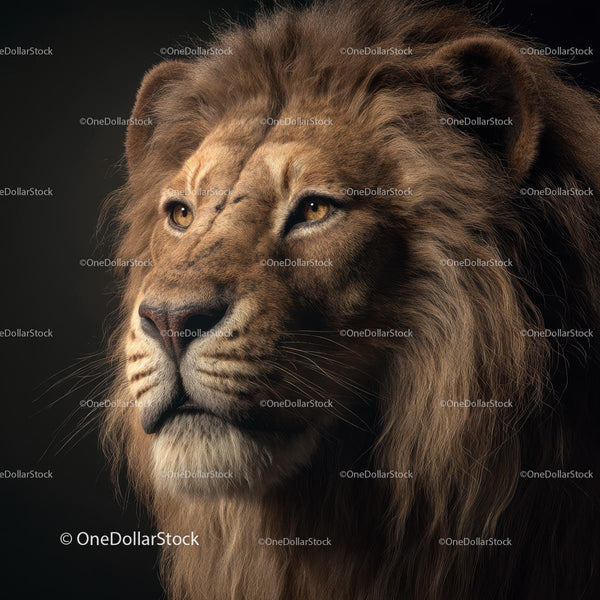 Majestic Lion Portrait with Stunning Mane