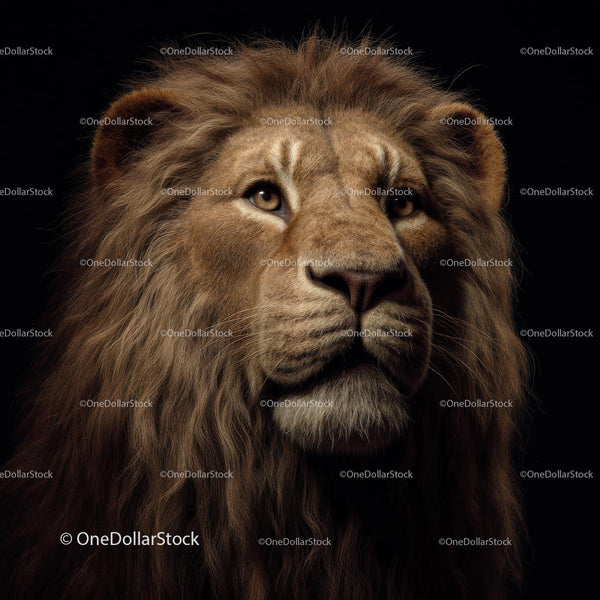 Majestic Lion Portrait with a Regal Gaze