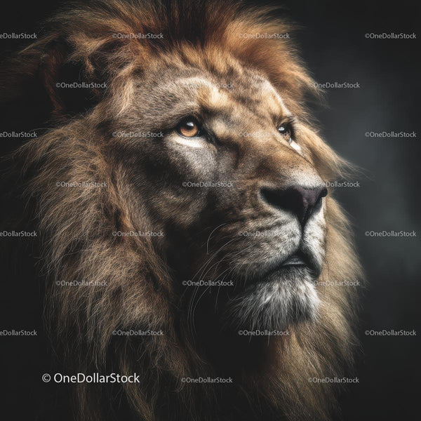 Majestic Lion with Regal Mane Portrait