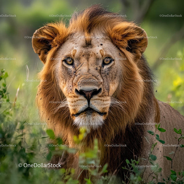 Majestic Lion in African Savannah Habitat