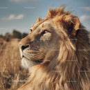 Majestic Lion with Golden Mane in the African Savannah
