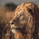 Majestic Portrait of a Lion in the Savannah