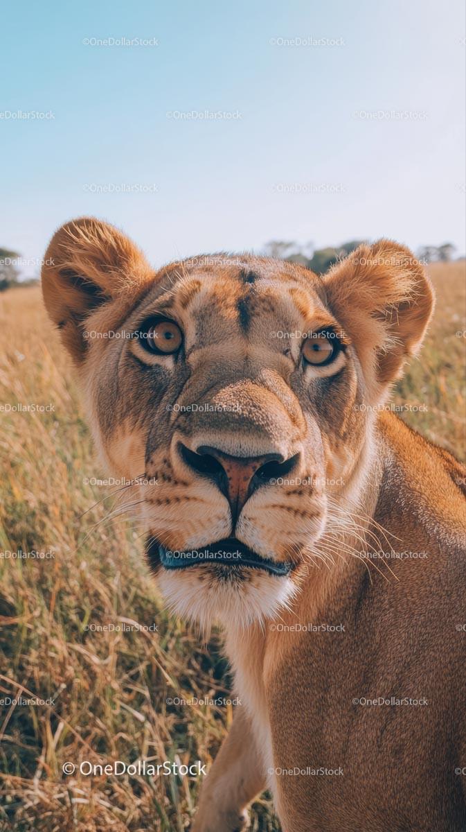 Majestic Lioness in the African Savanna