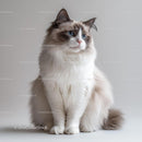Charming Ragdoll Cat with Fluffy Fur and Blue Eyes