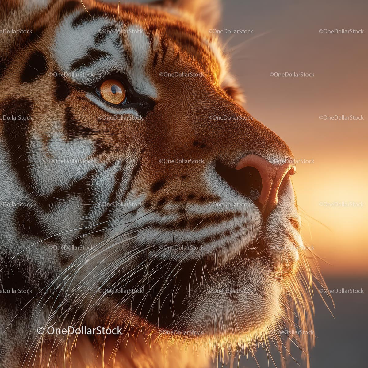 Majestic Tiger in Golden Sunset Light
