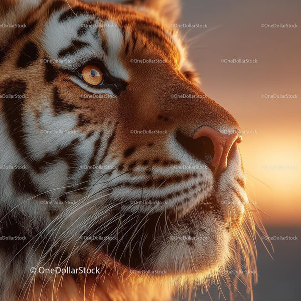 Majestic Tiger in Golden Sunset Light