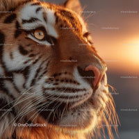 Majestic Tiger Close-Up at Sunset