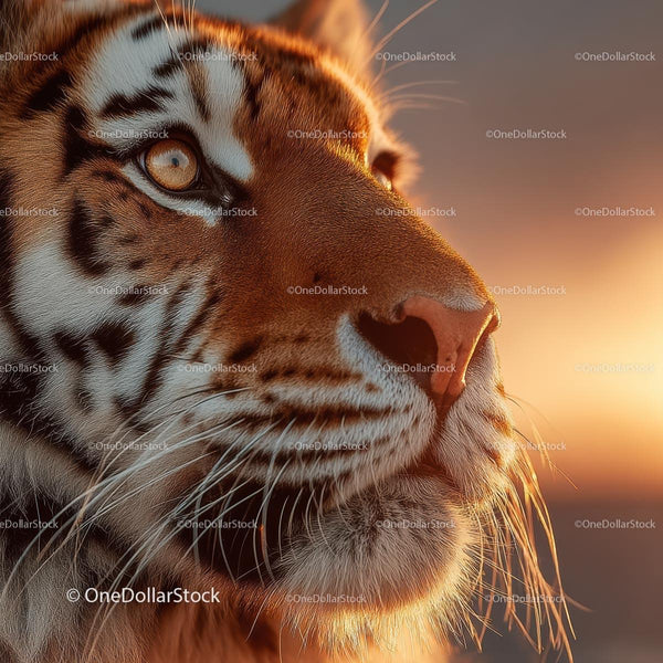 Majestic Tiger in Sunset Glow