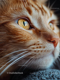 Close-Up of Ginger Cat's Eye and Whiskers