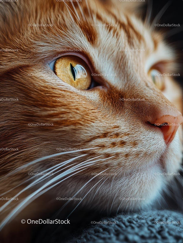 Close-Up of Ginger Cat's Eye and Whiskers