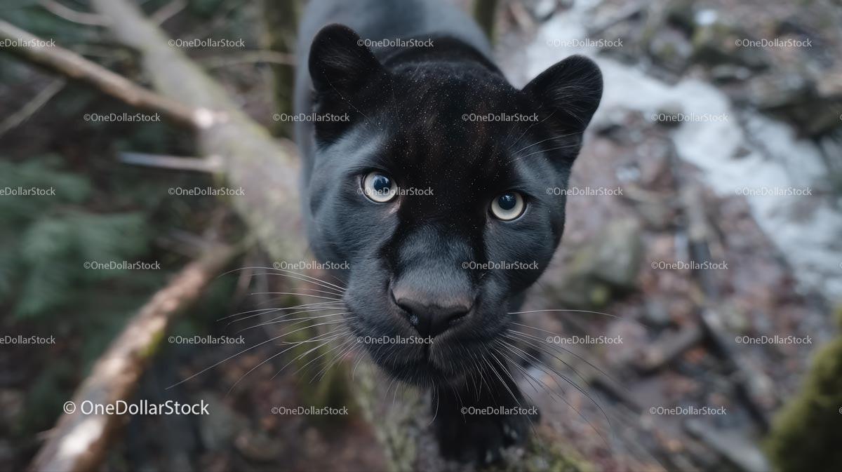 Majestic Black Panther in Its Natural Habitat