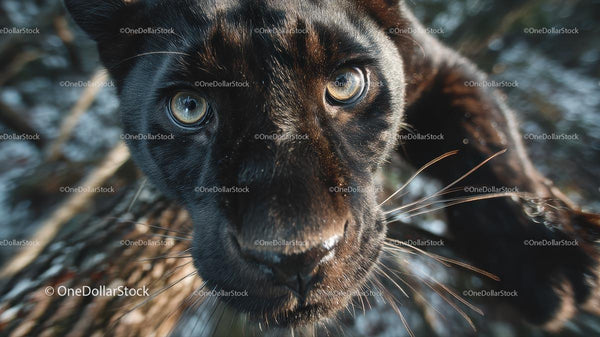 Close-Up of a Majestic Black Panther in the Wild