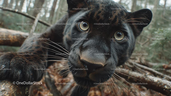 Close-Up of a Black Panther in Natural Habitat