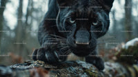 Majestic Black Panther in Woodland Habitat