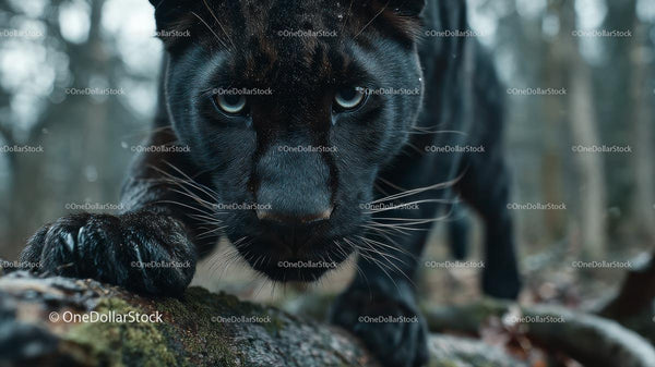 Close-Up of Majestic Black Panther in the Wild