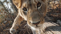 Curious Lion Cub in the Wilderness