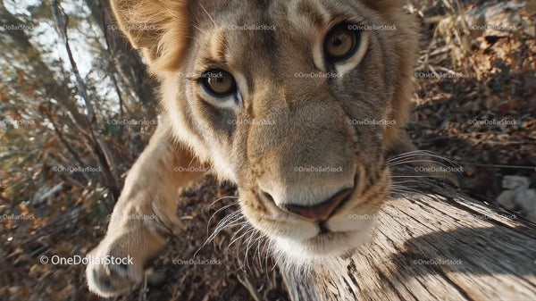 Curious Lion Cub in the Wilderness