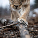 Close-Up of Lion's Paw in Natural Habitat