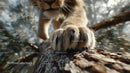 Close-Up of Tiger's Paw on a Tree Branch