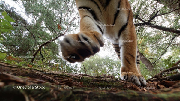 Majestic Tiger Prowling in Dense Forest