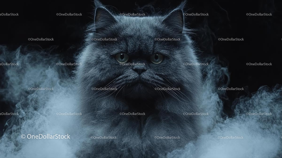 Majestic Persian Cat in Smoky Atmosphere