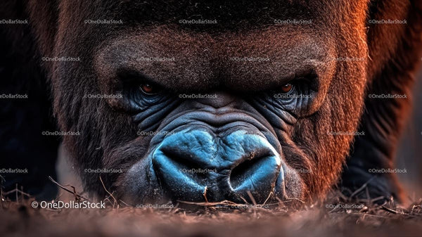 Intense Close-Up of a Gorilla's Gaze