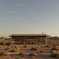 Modern Desert House with Stunning Sunset View
