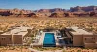 Luxury Resort with Infinity Pool in Scenic Desert Landscape