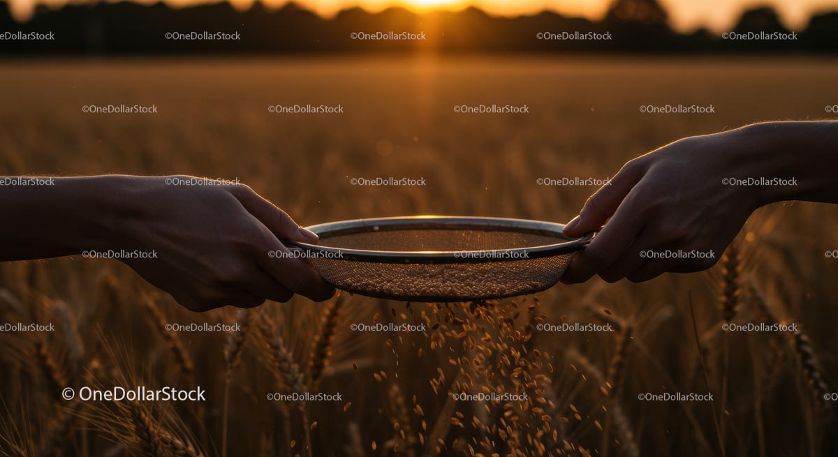 Golden Wheat Harvest at Sunset