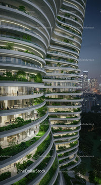 Futuristic Skyscrapers with Lush Vertical Gardens