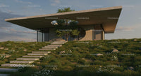 Modern Concrete House with Sustainable Green Landscape