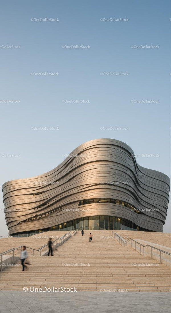 Faliasty Nowoczesny Budynek z Eleganckim Projektem Architektonicznym