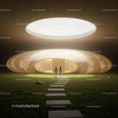 Futuristic Dome Structure with Natural Lighting