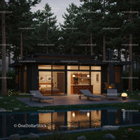 Modern Cabin Retreat Surrounded by Tranquil Pine Forest