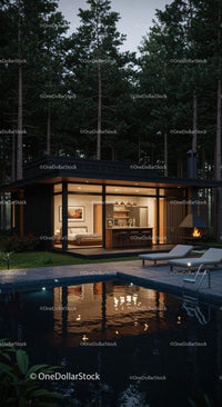 Modern Cabin in Pine Forest with Inviting Pool