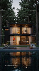 Modern Glass House Nestled in Tranquil Pine Forest