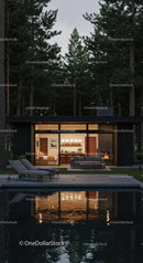 Modern Cabin Retreat with Pool in Forest Setting