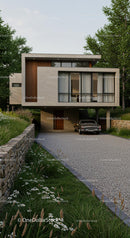 Modern Luxury House with Green Foliage and Sleek Design