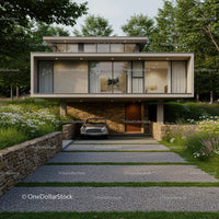 Modern Luxury Home Surrounded by Lush Greenery