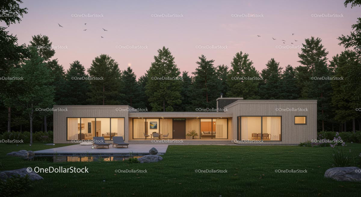 Modern Minimalist House in Tranquil Forest Setting