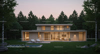 Minimalist Wooden House in a Serene Forest Setting