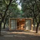 Modern Wooden Cabin Nestled in Enchanting Forest