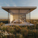 Modern Glass House in Serene Natural Landscape