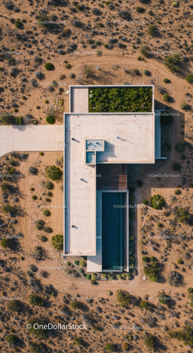 Modern Desert House with Rooftop Garden and Pool