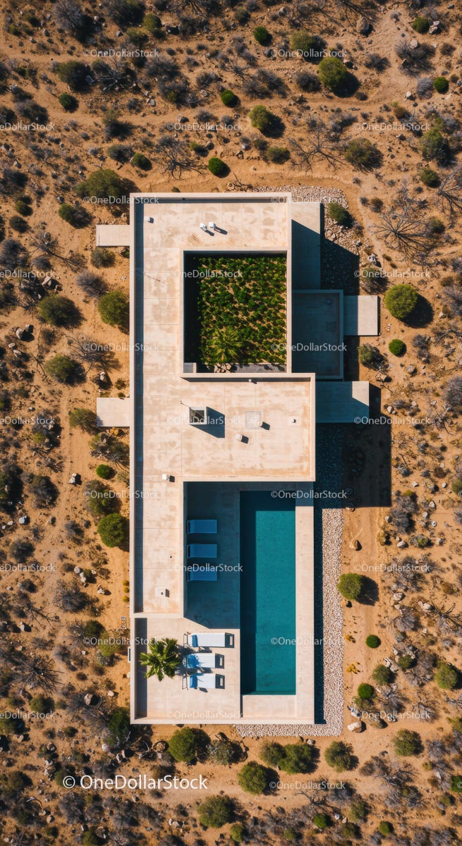 Minimalist Desert Home with Pool and Garden Views