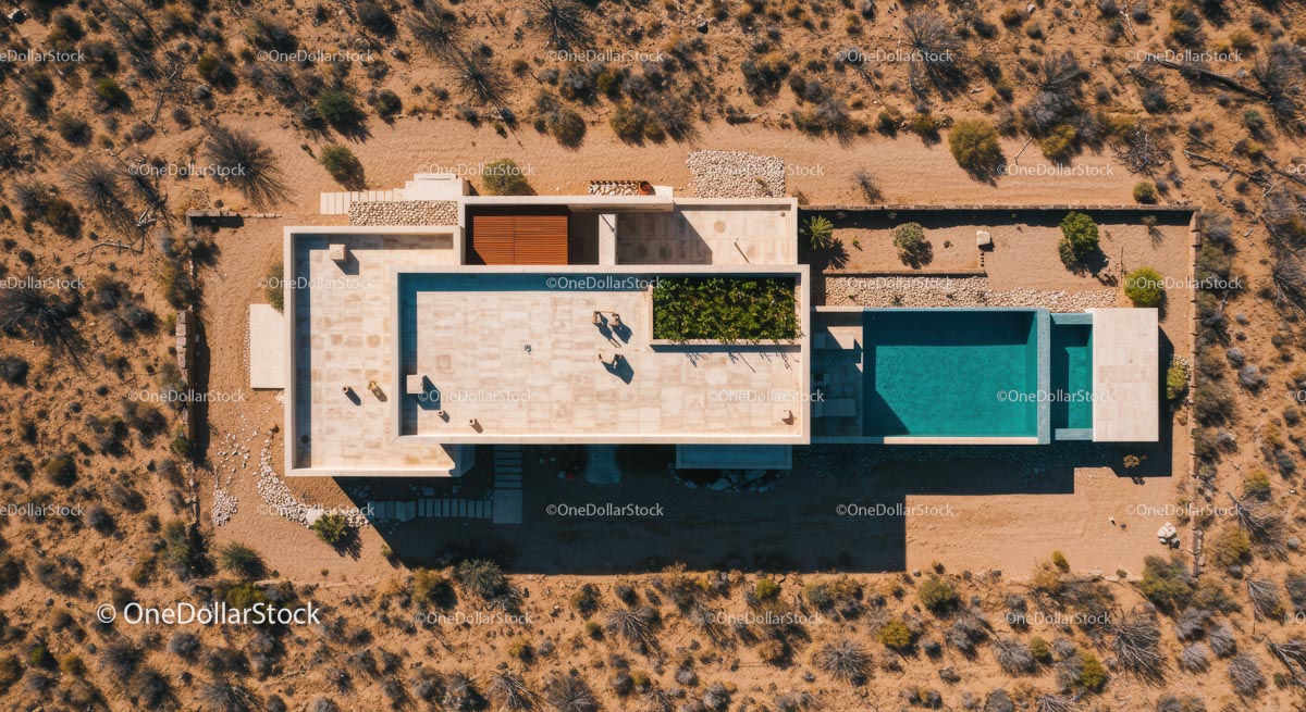 Modern Desert Villa with Rooftop Garden and Pool
