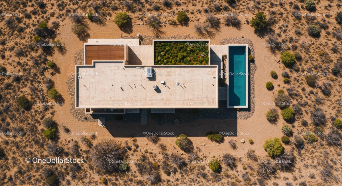 Modern Desert Home with Rooftop Garden and Pool