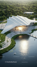 Contemporary Waterfront Venue with Organic Design